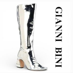 Gianni Bini Silver Metallic Over-the-Knee Boots